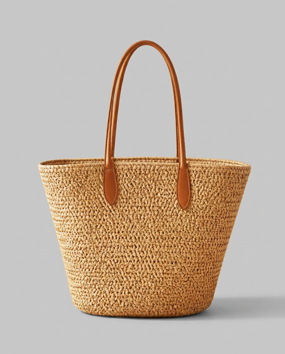 Woven Straw Tote Bag
