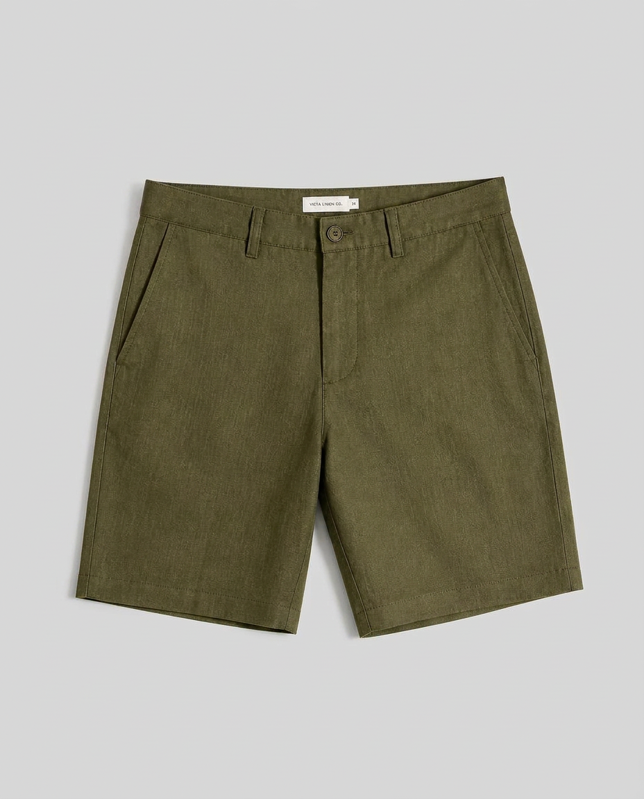 Linen Blend Tailored Shorts